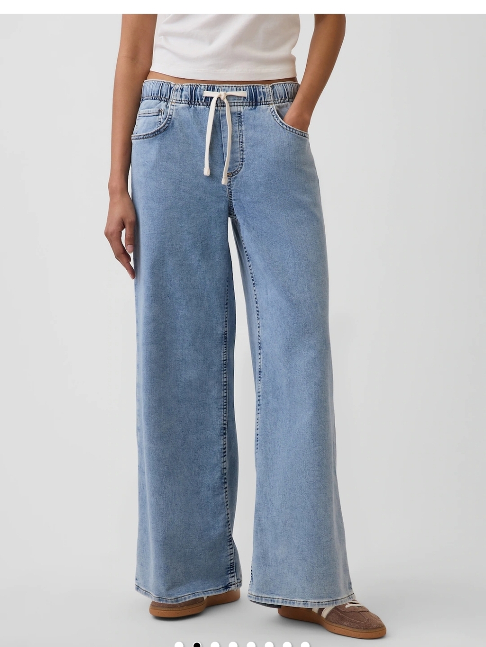 Mid Rise Knit Easy Baggy Jeans